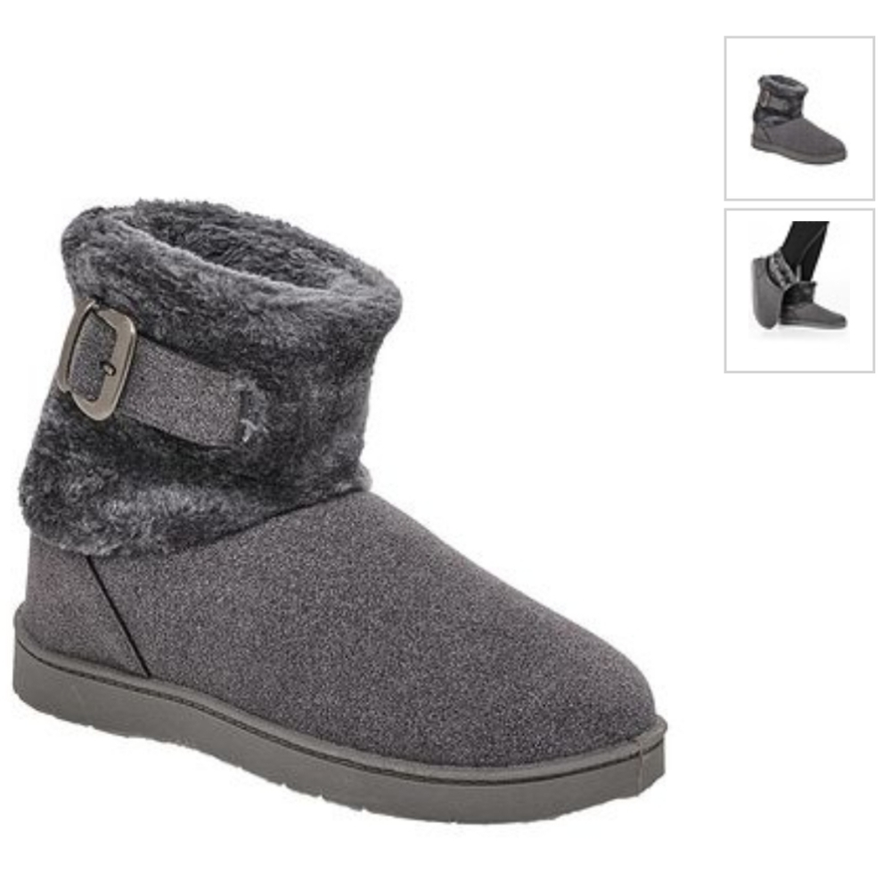 NWOT! Cozy Faux Fur /Faux Suede Booties